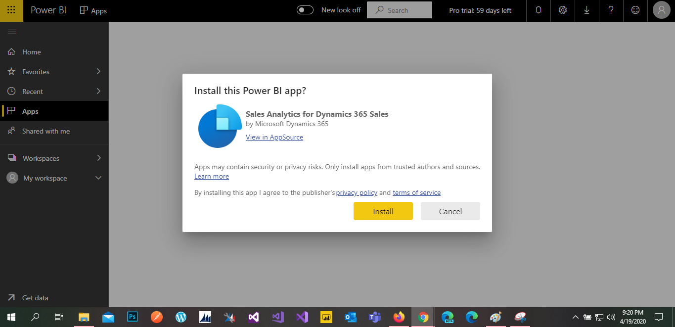 Configure Power BI template apps to work with Dynamics 365 Sales ...