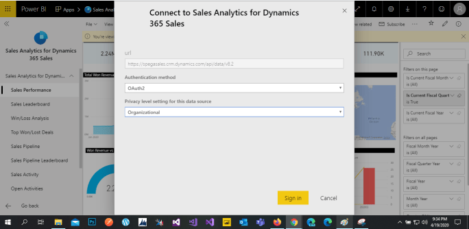 Configure Power BI template apps to work with Dynamics 365 Sales ...