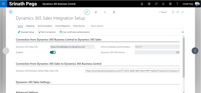 Dynamics 365 Business Central Integration with Dynamics 365 Sales ...